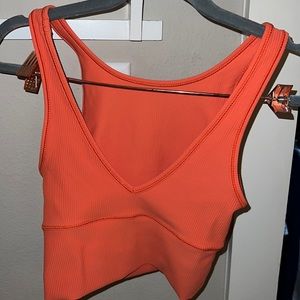 Lululemon Training Power Pivot Ribbed Tank Orange
